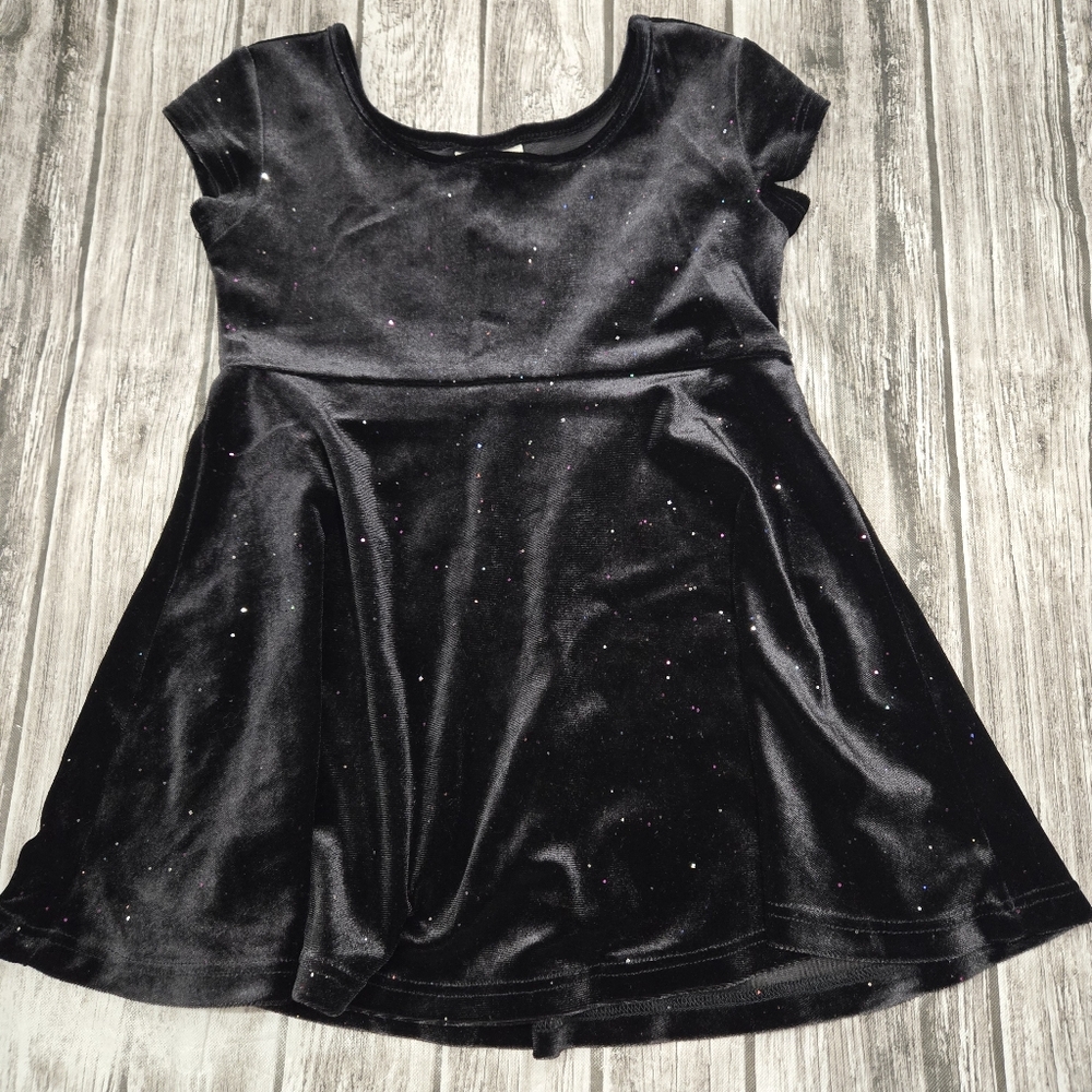 Wonderkids black velvet sparkle dress